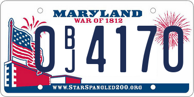 MD license plate 0BJ4170