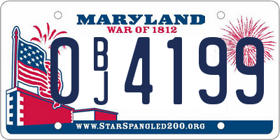 MD license plate 0BJ4199