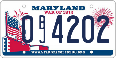 MD license plate 0BJ4202
