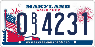 MD license plate 0BJ4231