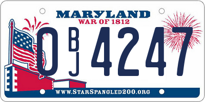 MD license plate 0BJ4247