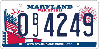MD license plate 0BJ4249