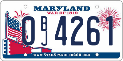 MD license plate 0BJ4261