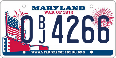 MD license plate 0BJ4266
