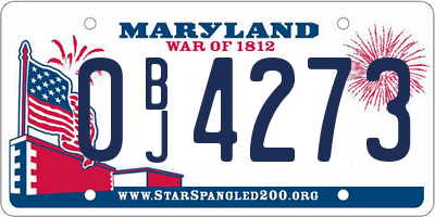 MD license plate 0BJ4273