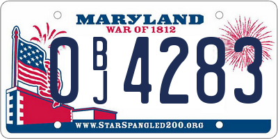MD license plate 0BJ4283