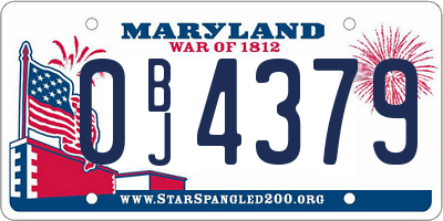 MD license plate 0BJ4379