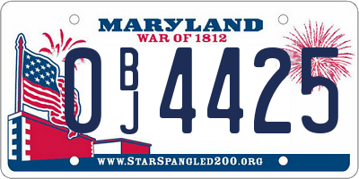 MD license plate 0BJ4425