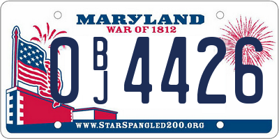 MD license plate 0BJ4426