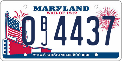 MD license plate 0BJ4437