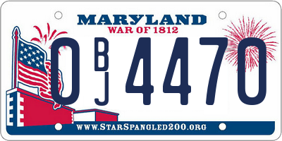 MD license plate 0BJ4470