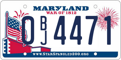 MD license plate 0BJ4471