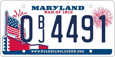 MD license plate 0BJ4491