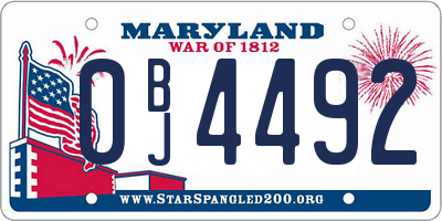 MD license plate 0BJ4492