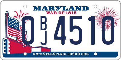 MD license plate 0BJ4510