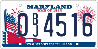 MD license plate 0BJ4516