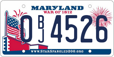 MD license plate 0BJ4526