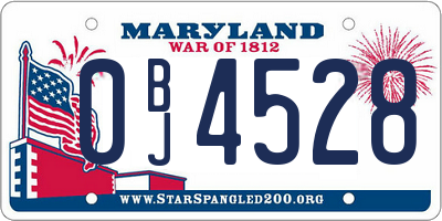 MD license plate 0BJ4528