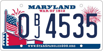 MD license plate 0BJ4535
