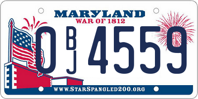 MD license plate 0BJ4559