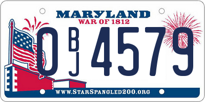 MD license plate 0BJ4579
