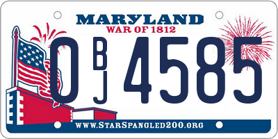 MD license plate 0BJ4585