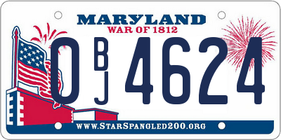 MD license plate 0BJ4624