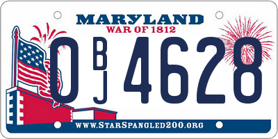 MD license plate 0BJ4628