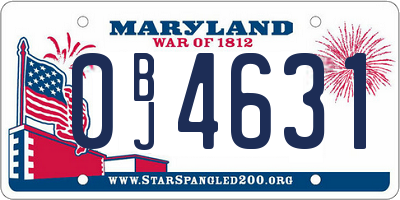 MD license plate 0BJ4631