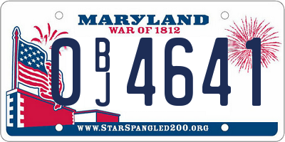 MD license plate 0BJ4641