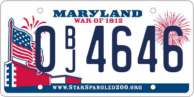 MD license plate 0BJ4646