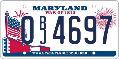 MD license plate 0BJ4697
