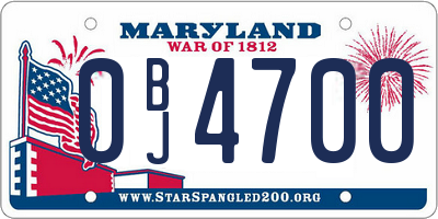 MD license plate 0BJ4700