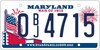 MD license plate 0BJ4715