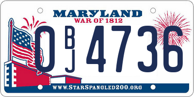 MD license plate 0BJ4736