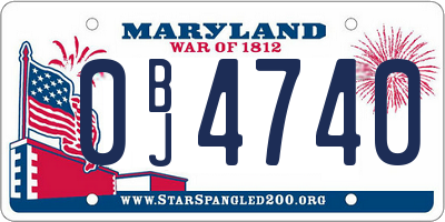 MD license plate 0BJ4740