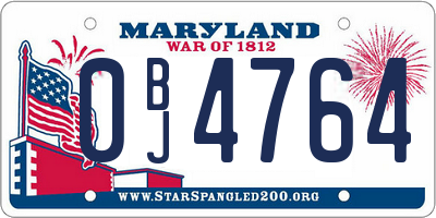 MD license plate 0BJ4764