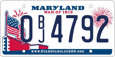 MD license plate 0BJ4792