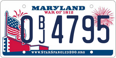 MD license plate 0BJ4795