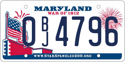 MD license plate 0BJ4796