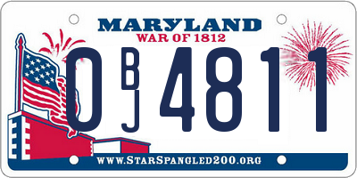 MD license plate 0BJ4811