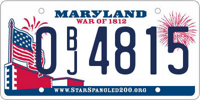 MD license plate 0BJ4815