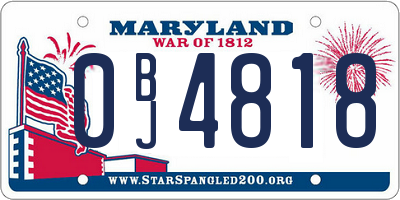 MD license plate 0BJ4818