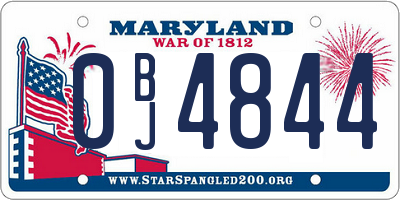 MD license plate 0BJ4844
