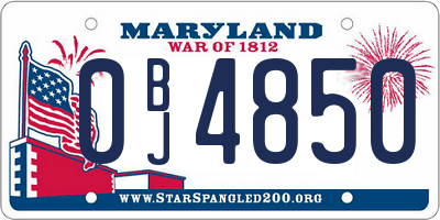 MD license plate 0BJ4850