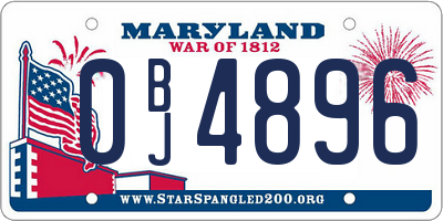 MD license plate 0BJ4896