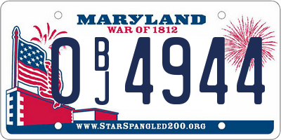 MD license plate 0BJ4944