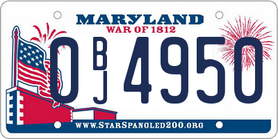 MD license plate 0BJ4950