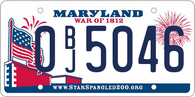 MD license plate 0BJ5046