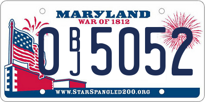 MD license plate 0BJ5052